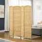 Separador de Ambientes de 4 Paneles Biombo Plegable 180x180 cm Pantalla de Privacidad de Polipropileno Natural