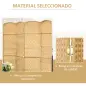 Separador de Ambientes de 4 Paneles Biombo Plegable 180x180 cm Pantalla de Privacidad de Polipropileno Natural
