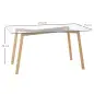 Mesa de Comedor para 6 Personas con Encimera de Cristal y Patas de Acero Efecto Madera 150x75x76 cm Transparente