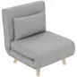 Sillón Cama Plegable Tapizado en Lino Sintético con Respaldo Ajustable en 6 Posiciones y Almohada 72x78x79 cm Gris Sillón Cama Plegable Tapizado en Lino Sintético con Respaldo Ajustable en 6 Posiciones y Almohada 72x78x79 cm Gris