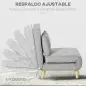 Sillón Cama Plegable Tapizado en Lino Sintético con Respaldo Ajustable en 6 Posiciones y Almohada 72x78x79 cm Gris Sillón Cama Plegable Tapizado en Lino Sintético con Respaldo Ajustable en 6 Posiciones y Almohada 72x78x79 cm Gris