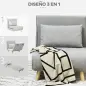 Sillón Cama Plegable Tapizado en Lino Sintético con Respaldo Ajustable en 6 Posiciones y Almohada 72x78x79 cm Gris Sillón Cama Plegable Tapizado en Lino Sintético con Respaldo Ajustable en 6 Posiciones y Almohada 72x78x79 cm Gris