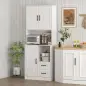Armario de Cocina con Puertas Compartimentos Abiertos Cajones y Estantes Ajustables 70x40x180 cm Blanco
