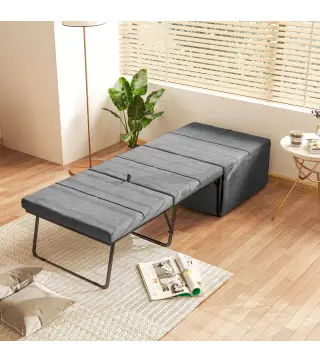 Cama Plegatín Plegable 68x180 cm con Colchón de Espuma Funda de Protección Cama de Invitados Carga 120 kg Gris