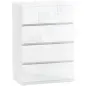 Cómoda con 4 Cajones Diseño Anti-vuelco Cajonera para Salón Pasillo 55x33x80 cm Blanco Brillante Cómoda con 4 Cajones Diseño Anti-vuelco Cajonera para Salón Pasillo 55x33x80 cm Blanco Brillante