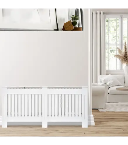 Cubreradiador de MDF Cubierta para Radiador para Salón Dormitorio Pasillo 172x19x81 cm Blanco