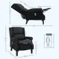 Sillón de Masaje Reclinable con Mando a Distancia 2 Zonas de Masaje y Tapizado en Tejido de Ante 78x83x101 cm Negro Sillón de Masaje Reclinable con Mando a Distancia 2 Zonas de Masaje y Tapizado en Tejido de Ante 78x83x101 cm Negro