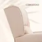 Sillón de Masaje Reclinable con Mando a Distancia 2 Zonas de Masaje y Tapizado en Tejido de Ante 78x83x101 cm Crema
