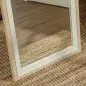 Espejo de Cuerpo Entero 157x37 cm Espejo de Pie o de Pared con Marco de MDF y Soporte Blanco y Natural