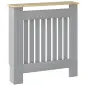 Cubreradiador de MDF Cubierta para Radiador para Salón Dormitorio Pasillo 78x19x83 cm Gris y Roble