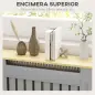 Cubreradiador de MDF Cubierta para Radiador para Salón Dormitorio Pasillo 78x19x83 cm Gris y Roble