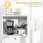 Mueble para Microondas Aparador de Cocina con Cajón Estante 2 Puertas Compartimento Anti-vuelco 60x40x122,5 cm Blanco