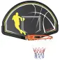 Canasta de Baloncesto de Pared Aro de Baloncesto para Interior y Exterior 110x90x70 cm Negro y Amarillo
