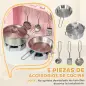 Cocina de Madera Infantil con Sonido Fogón Horno Grifo Fregadero Microondas Lavadora Máquina de Hielo Rosa
