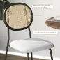 Pack de 2 Sillas de Comedor con Respaldo de Ratán Sintético y Marco de Acero para Salón 44x54x87 cm Gris y Negro