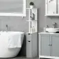 Mueble de Baño con Puertas y Estantes Abiertos Armario de Baño Estilo Moderno 15,2x29,8x118 cm Gris