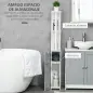 Mueble de Baño con Puertas y Estantes Abiertos Armario de Baño Estilo Moderno 15,2x29,8x118 cm Gris