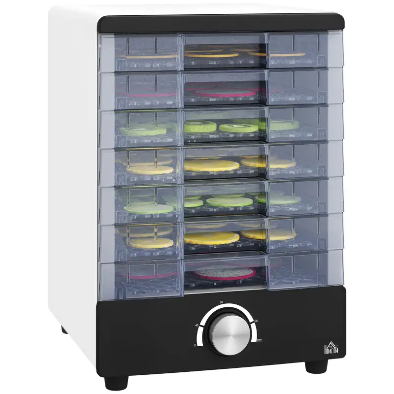 Deshidratador de Alimentos 350W con 7 Bandejas Temperatura Ajustable 40-70 ℃ para Frutas Golosinas para Mascotas Blanco Deshidratador de Alimentos 350W con 7 Bandejas Temperatura Ajustable 40-70 ℃ para Frutas Golosinas para Mascotas Blanco