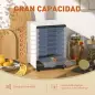 Deshidratador de Alimentos 350W con 7 Bandejas Temperatura Ajustable 40-70 ℃ para Frutas Golosinas para Mascotas Blanco