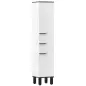 Armario Alto de Baño con Cajón 2 Puertas y Estantes Ajustable Mueble Auxiliar de Baño Anti-vuelco 34x32x170 cm Blanco