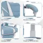 Silla Gamer Reclinable con Altura Ajustable Reposapiés Retráctil Soporte Lumbar y Reposacabezas Desmontable Azul