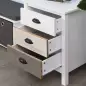 Mesilla de Noche con 3 Cajones Mesa de Noche para Dormitorio Salón 50x38x65 cm Blanco