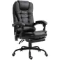 Silla de Oficina con 7 Puntos de Masaje con Reposapiés Retráctil Altura Ajustable Control Remoto y Tejido de PU Negro Silla de Oficina con 7 Puntos de Masaje con Reposapiés Retráctil Altura Ajustable Control Remoto y Tejido de PU Negro