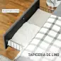 Cama Doble 140x190 cm Somier con 3 Cajones y Estructura de Metal Carga 363 kg Gris
