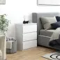 Cómoda con 3 Cajones Cómoda de Dormitorio Moderno con Diseño Anti-vuelco 55x34x75 cm Blanco Brillo
