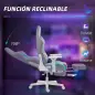 Silla Gamer Reclinable con Altura Ajustable Reposapiés Retráctil Soporte Lumbar y Reposacabezas Gris Claro y Azul Silla Gamer Reclinable con Altura Ajustable Reposapiés Retráctil Soporte Lumbar y Reposacabezas Gris Claro y Azul