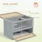 Jaula para Hámster de Madera de 2 Niveles Casa para Animales Pequeños con Plataformas Escaleras 60x35x42 cm Gris