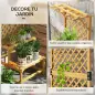 Soporte para Plantas de Madera Estantería para Plantas de 2 Niveles con Enrejado para Jardín Patio Terraza Natural