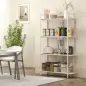Estantería Librería de 4 Niveles con Panel Perforado y Marco Metálico Estantería Estrecha para Dormitorio Oficina Blanco