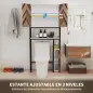 Mueble sobre Inodoro Armario sobre Inodoro con Estantes Ajustables y Compartimento Abierto 79,5x23x178 cm Multicolor