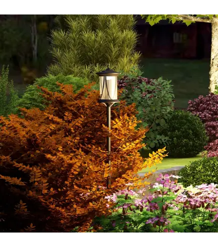 Farola con Luz Solar de Exterior con Panel Solar Encendido y Apagado Automático IP44 17x17x127 cm Negro