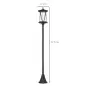 Farola con Luz Solar de Exterior con Panel Solar Encendido y Apagado Automático IP44 17x17x127 cm Negro