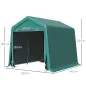 Carpa de Jardín Exterior 2,4x2x2 m Cobertizo Exterior con 2 Puertas con Cremallera Impermeable Anti-UV Carpa Verde