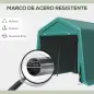 Carpa de Jardín Exterior 2,4x2x2 m Cobertizo Exterior con 2 Puertas con Cremallera Impermeable Anti-UV Carpa Verde
