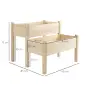 Mesa de Cultivo Huerto Urbano Elevado de Madera de 2 Niveles 86x85x72 cm Madera Natural