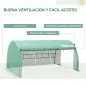 Invernadero de Túnel 4x3x2 m con Puerta y 8 Ventanas de Malla Enrollables Invernadero de Huerto para Patio Jardín Verde Invernadero de Túnel 4x3x2 m con Puerta y 8 Ventanas de Malla Enrollables Invernadero de Huerto para Patio Jardín Verde