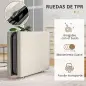 Cama Plegatín Plegable 70x180 cm con Colchón de Espuma Respaldo Ajustable en 5 Posiciones y Ruedas Carga 120 kg Crema