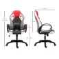 Silla Gaming Tapizada en PU y Malla Silla Gamer Giratoria con Función de Basculante Altura Ajustable Multicolor