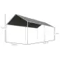 Carpa Garaje para Coche 3x6 m Cochera Portátil Impermeable con Toldo de Tela PE y Marco de Acero Galvanizado Gris