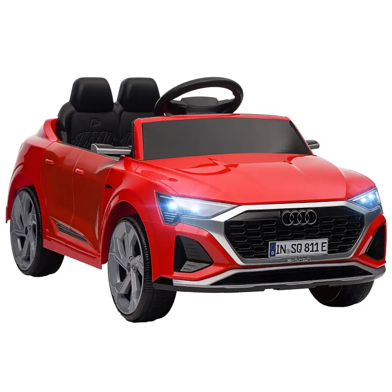 Coche Eléctrico para Niños Audi Q8 etron sportback con Batería 12V Mando a Distancia Faros Bocina y Música Rojo