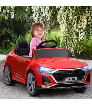 Coche Eléctrico para Niños Audi Q8 etron sportback con Batería 12V Mando a Distancia Faros Bocina y Música Rojo