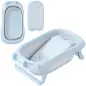 Bañera Plegable Bebé con Soporte con Orificio de Drenaje y Agujero de Ducha 83x48x23,5 cm Azul Claro