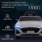 Coche Eléctrico para Niños Audi Q8 etron sportback con Batería 12V Mando a Distancia Faros Bocina y Música Gris