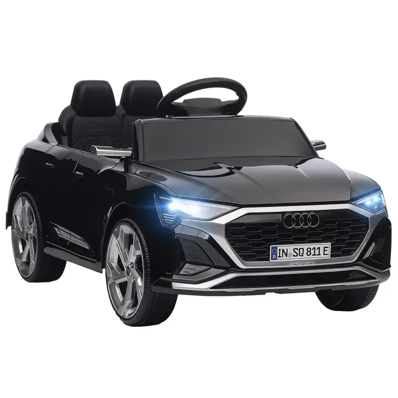 Coche Eléctrico para Niños Audi Q8 etron sportback con Batería 12V Mando a Distancia Faros Bocina y Música Negro