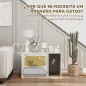 Mueble Arenero para Gatos Arenero para Gatos con Almohadilla para Rascar y Puerta de Ratán 80x50x50 cm Blanco