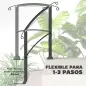 Barandilla de Escalera 71 cm con Kit de Instalación Ángulo Ajustable para 1-3 Escalones para Exterior Terraza Negro